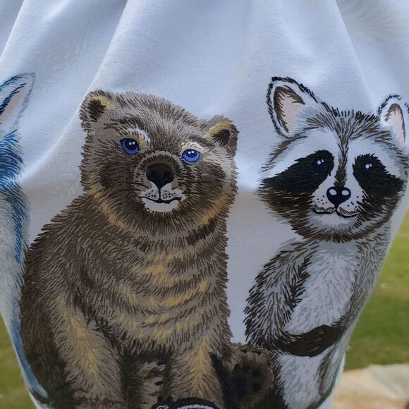 Hey Sue! Upcycled Raccoon Bear Fox  Halter Top Reversible Festival Top S/M - Picture 8 of 11